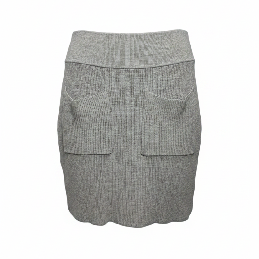 Knit Pocket Mini Skirt By Aritzia X Wilfred In Grey, Size: L