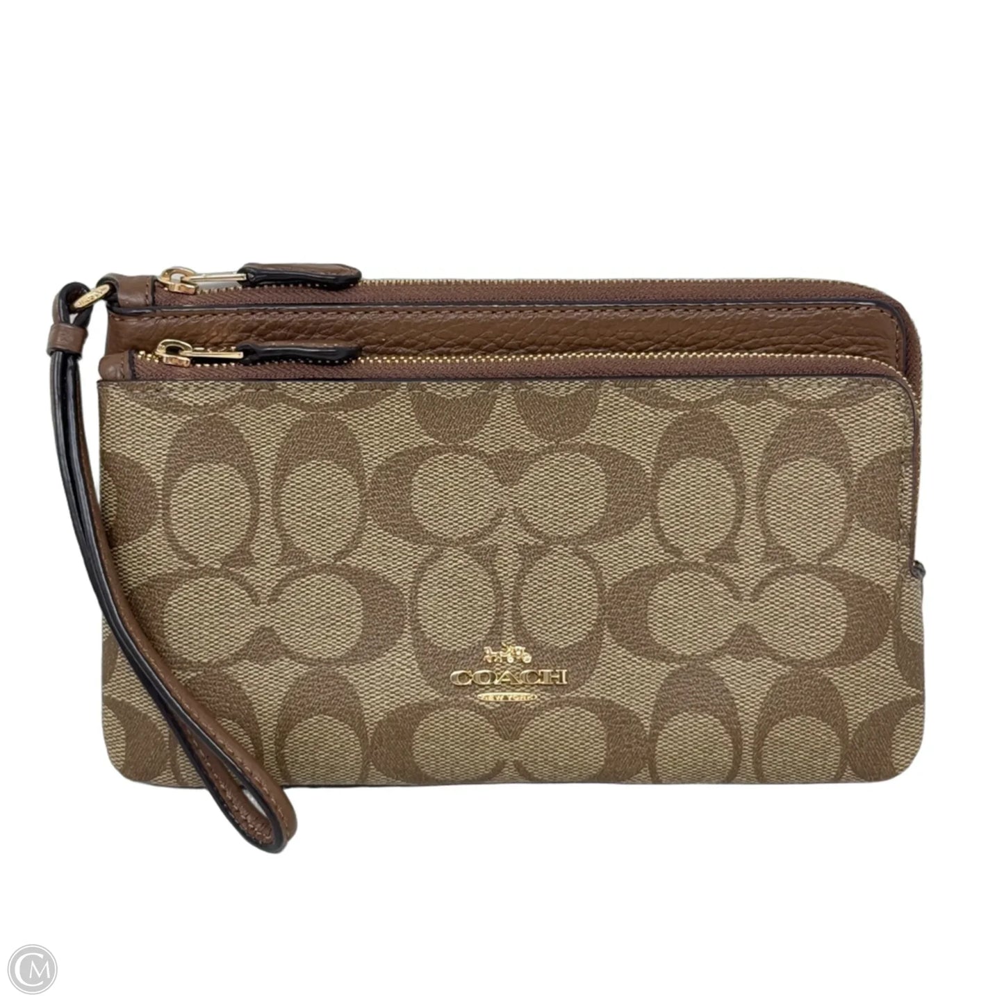 Double Zip Wristlet Designer By Coach, Size: Medium