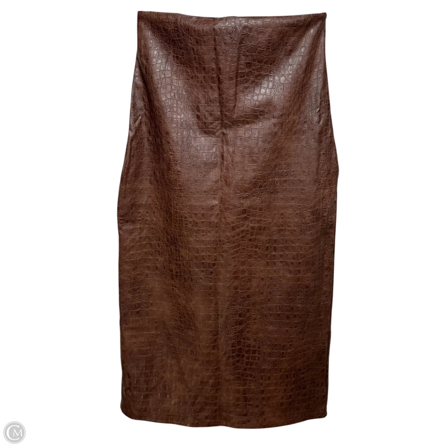 Faux Leather Croc Midi Skirt By Commando In Snakeskin Print, Size: M