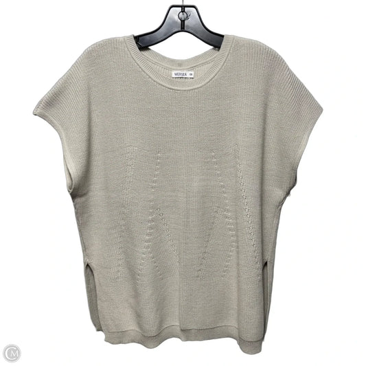 Sweater Short Sleeve By Mersea In Tan, Size: Osfm