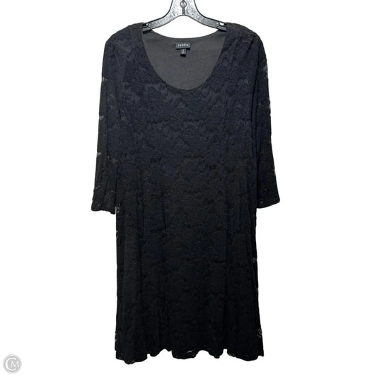 Flocked Lace Dress Casual Midi By Torrid In Black, Size: 2x