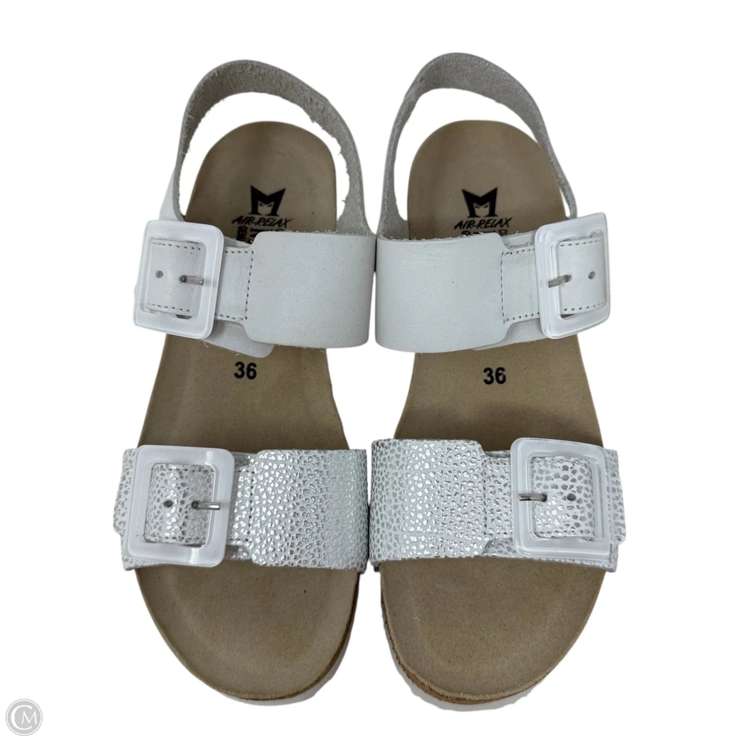 Sandals Heels Wedge By Mephisto In Silver, Size: 5.5