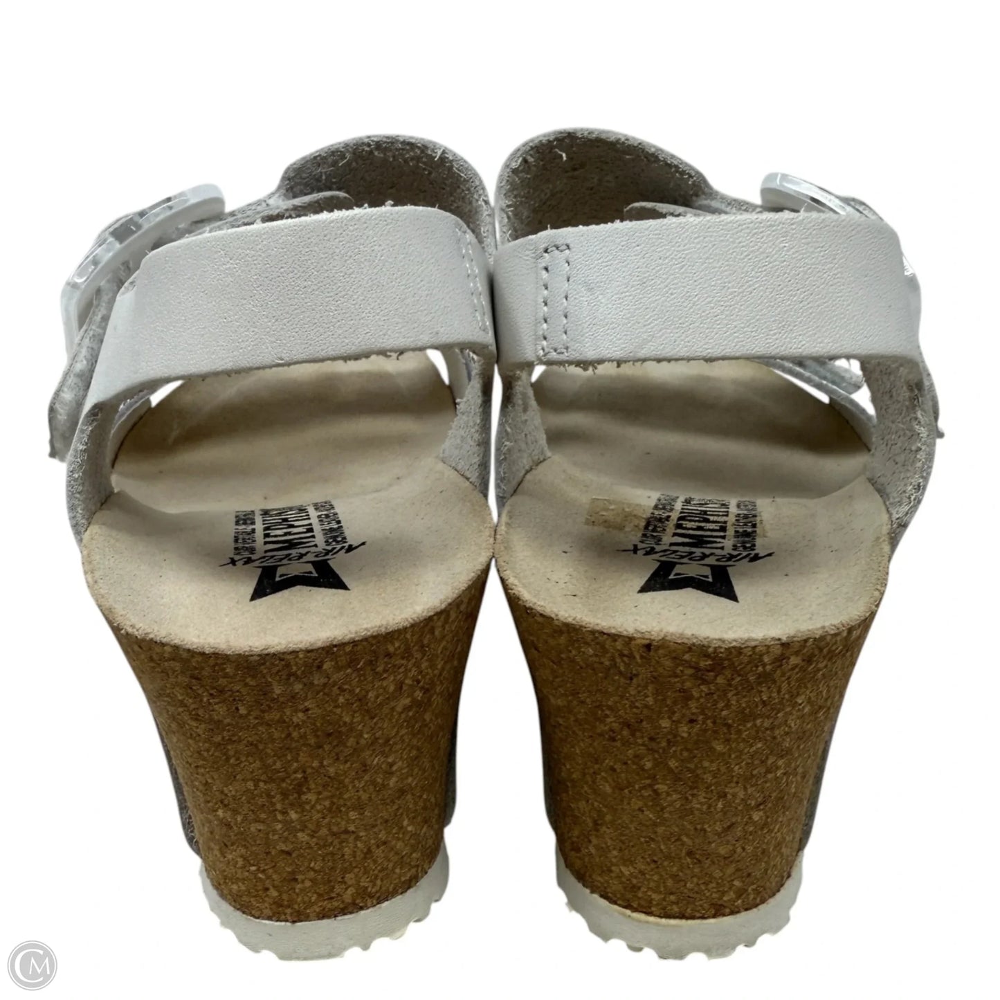 Sandals Heels Wedge By Mephisto In Silver, Size: 5.5