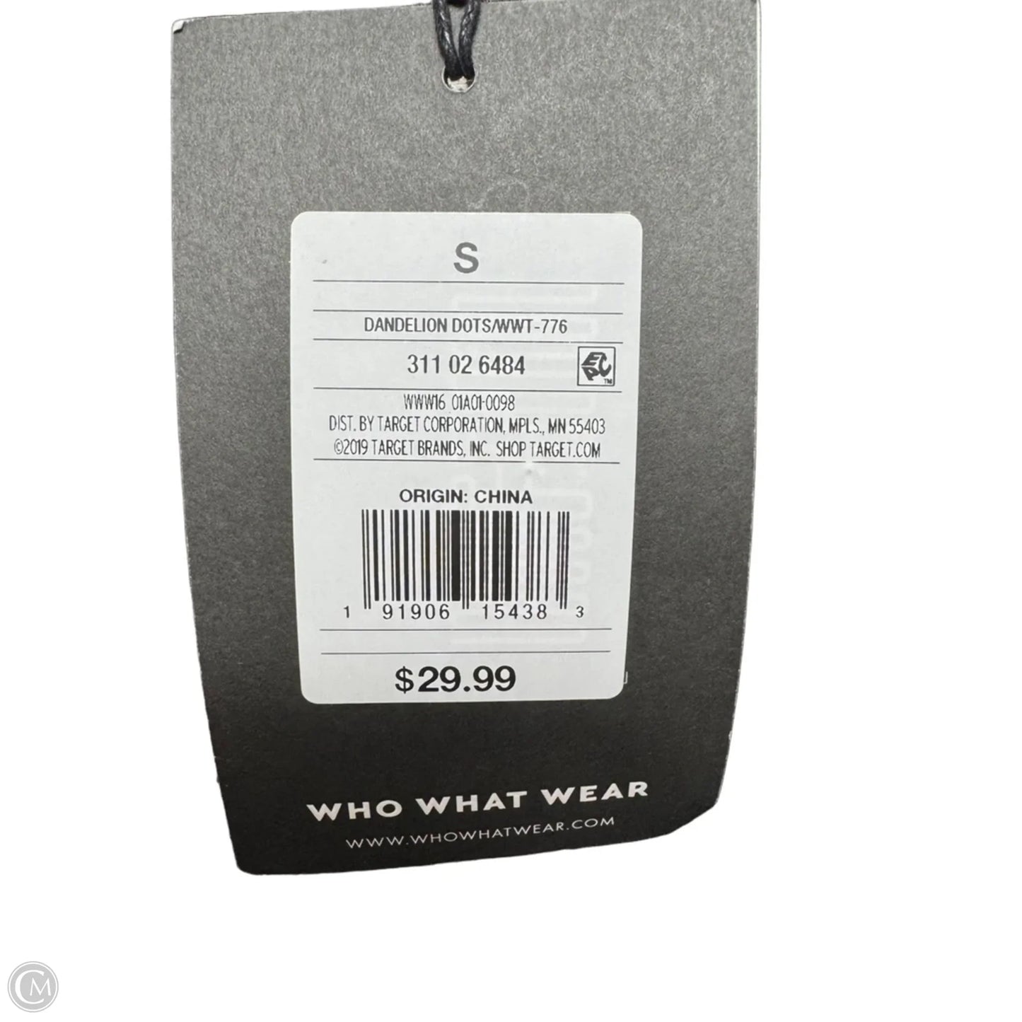 Top Long Sleeve By Who What Wear In Black with Dandelion Dots, Size: S