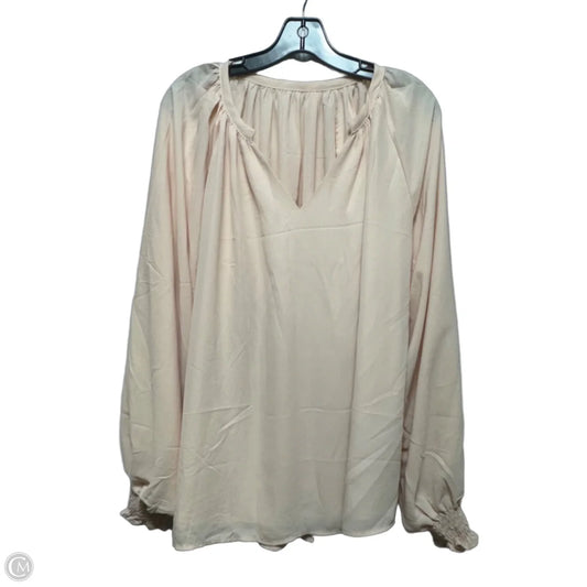 Top Long Sleeve - Unbranded In Peach, Size: 2x