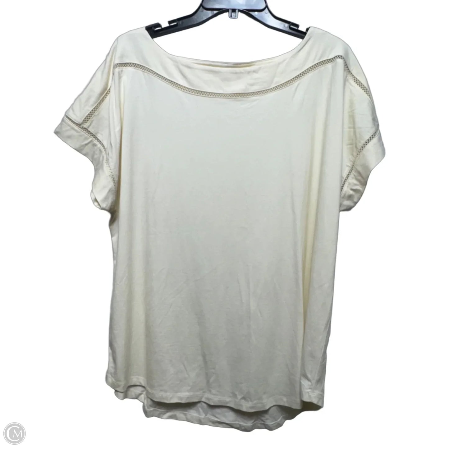 Top Short Sleeve By Lane Bryant In Cream, Size: 18