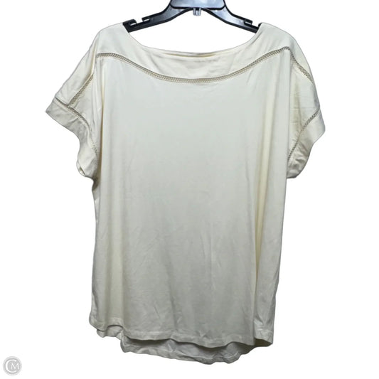 Top Short Sleeve By Lane Bryant In Cream, Size: 18