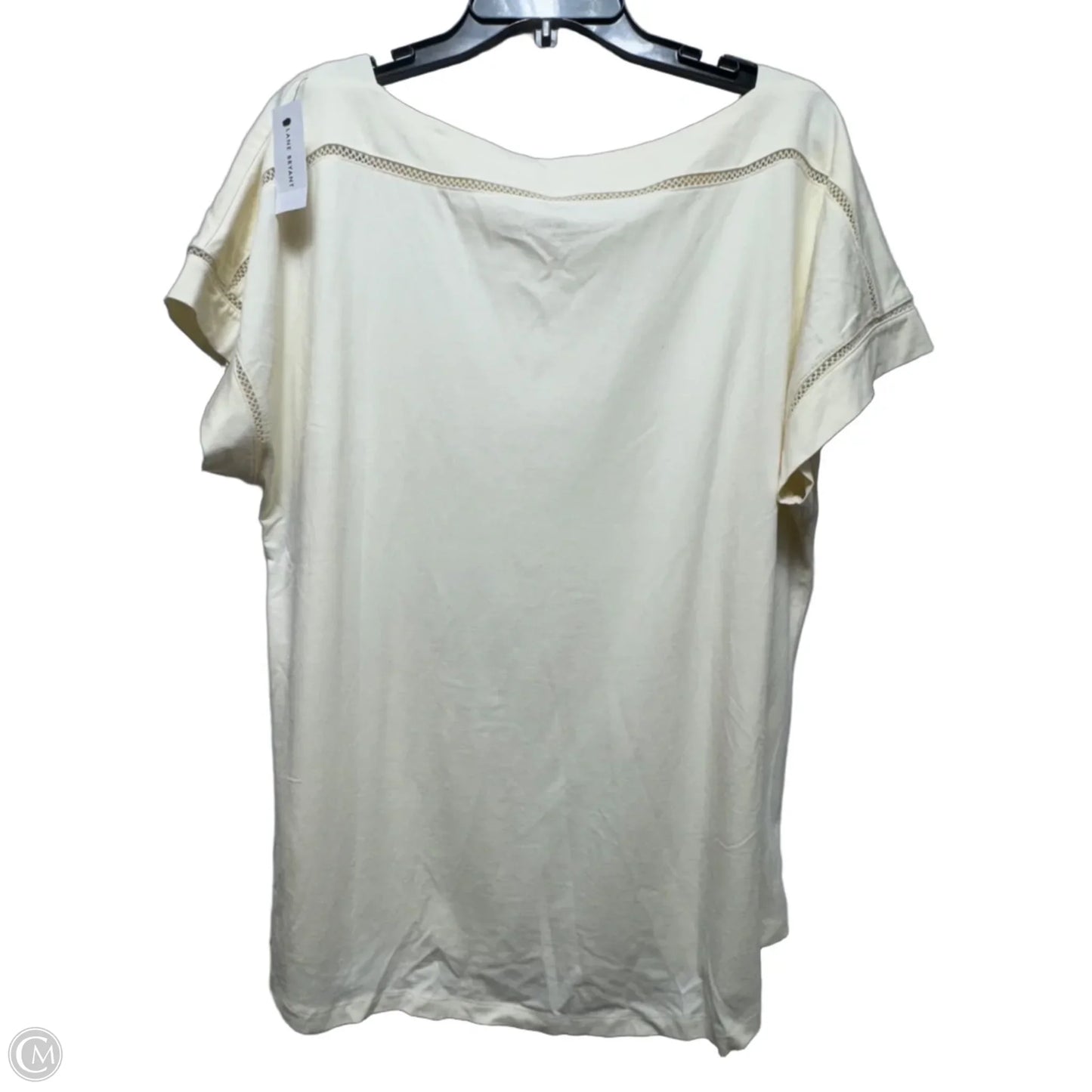 Top Short Sleeve By Lane Bryant In Cream, Size: 18