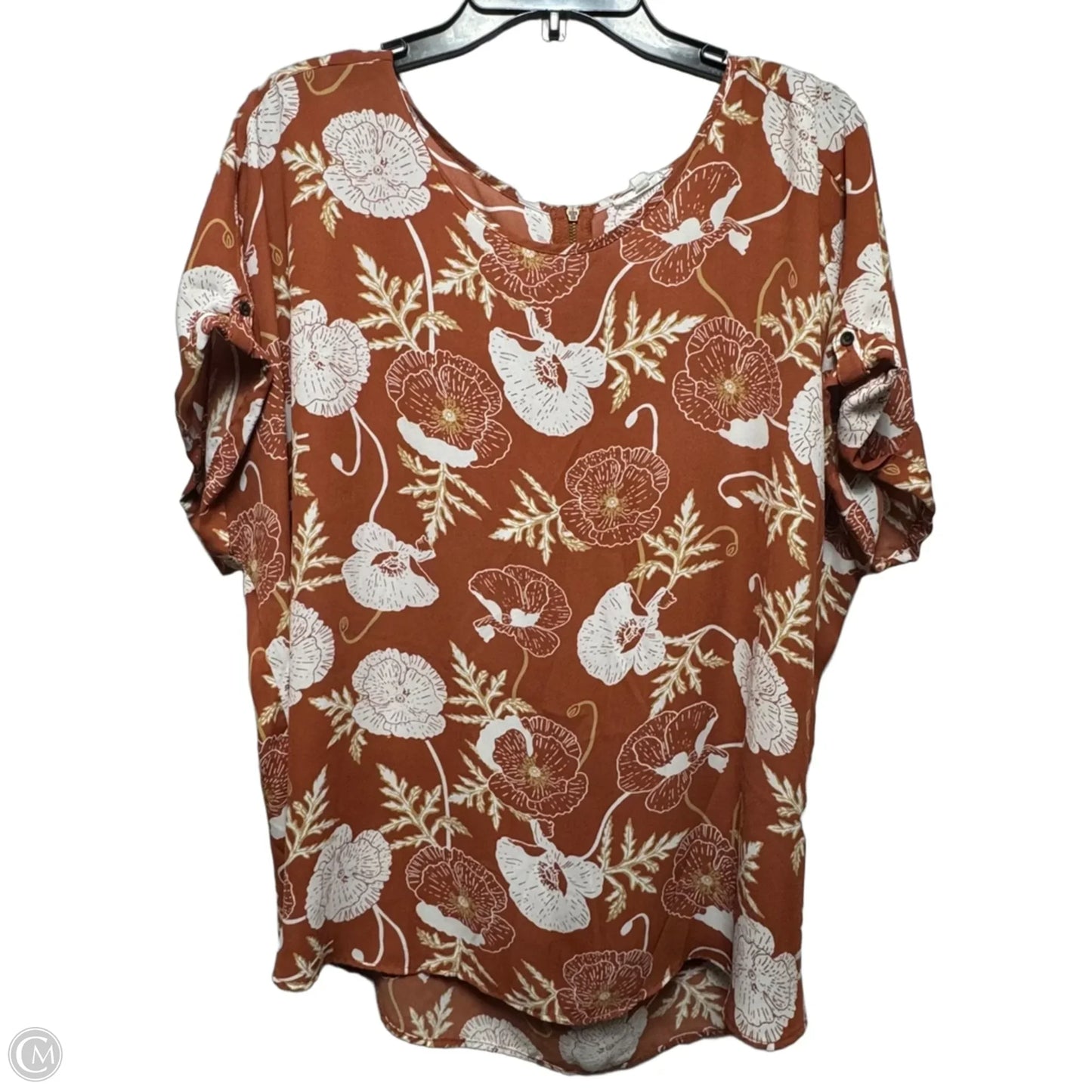 Top Short Sleeve By Maurices In Floral Print, Size: 2x
