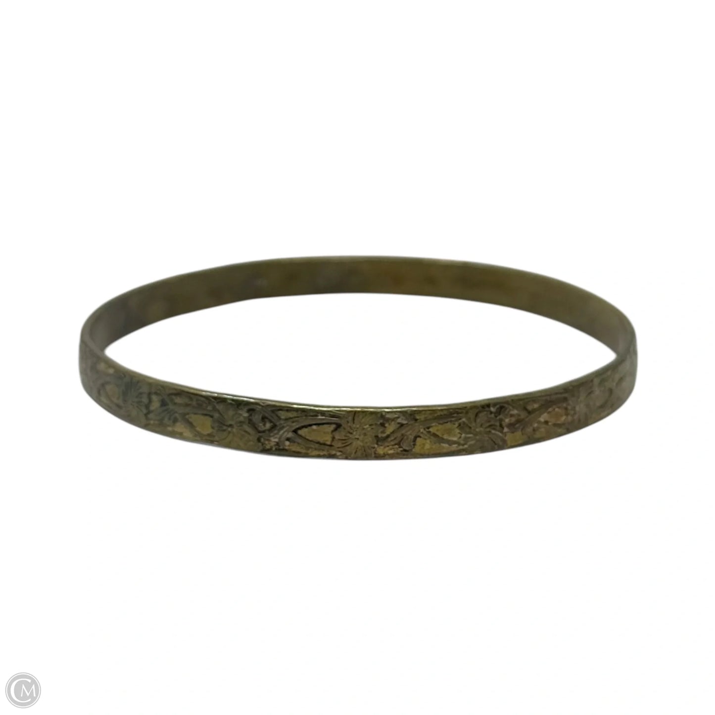 Imperfect Floral Carved Mexican Sterling Silver Bracelet Bangle
