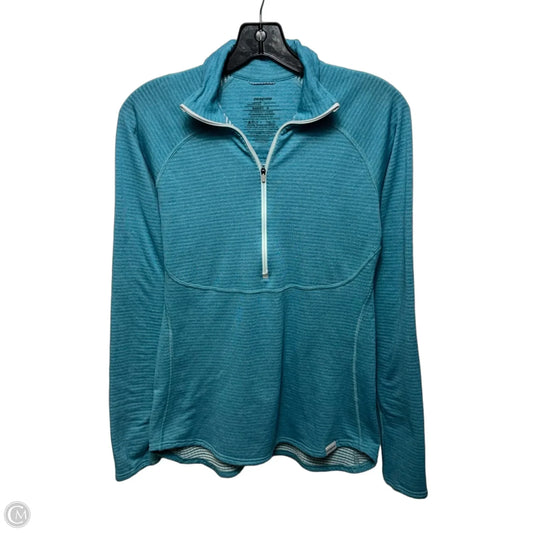 Athletic Top Long Sleeve Collar By Patagonia In Aqua, Size: M