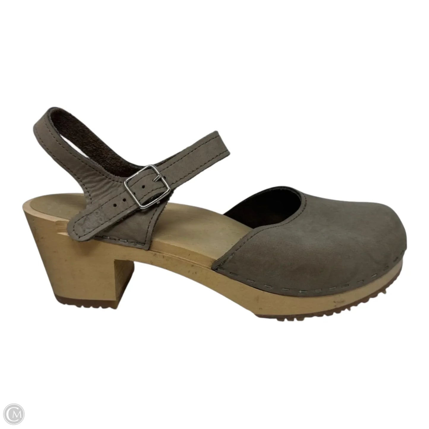 Saragasso Clogs Shoes Heels Block By Sandgrens In Grey, Size: 10.5