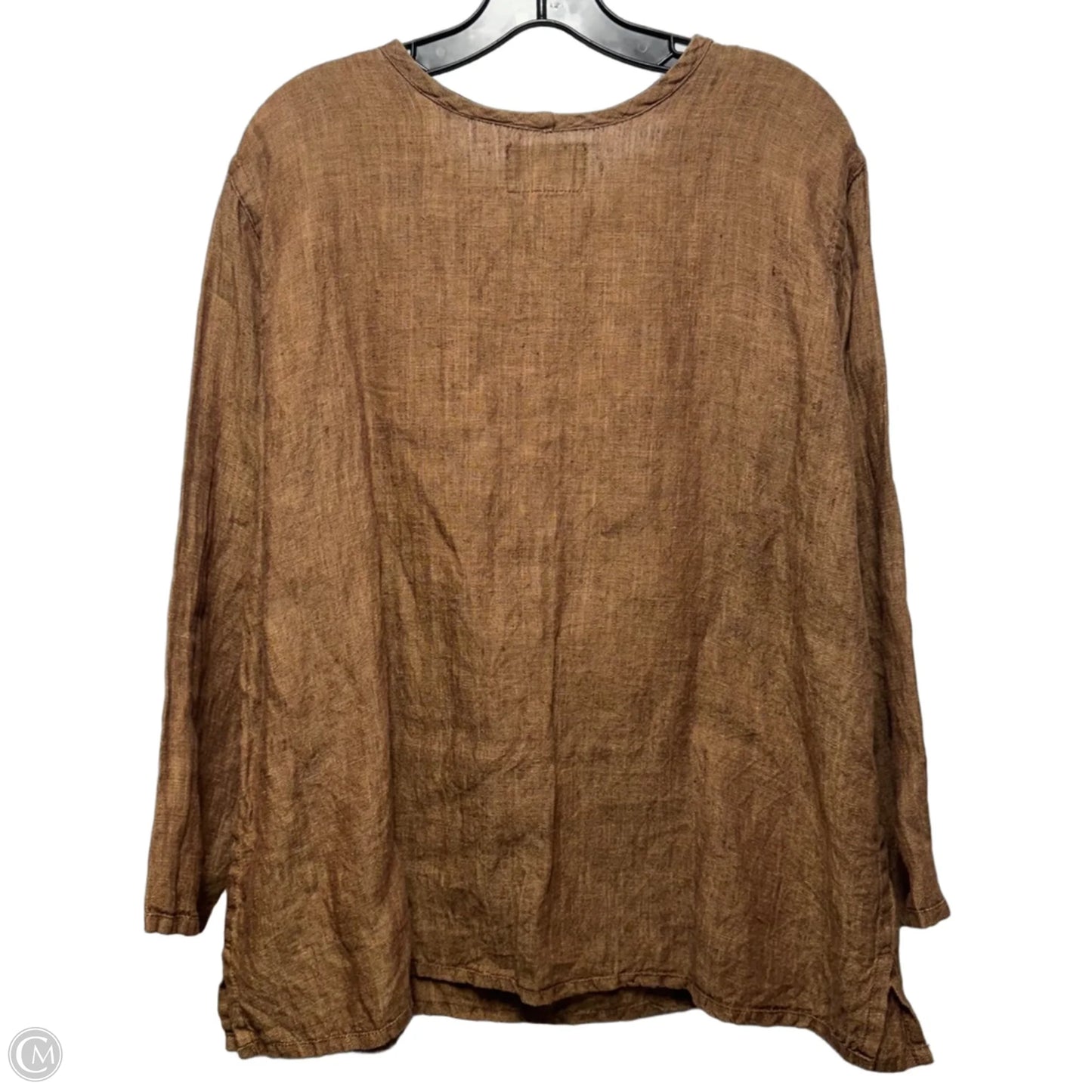 Top Long Sleeve By Flax In Copper, Size: M