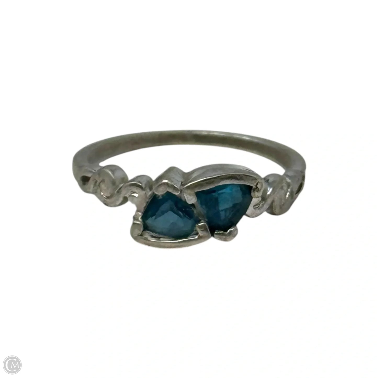 Blue Stone & Sterling Silver Ring, Size 7