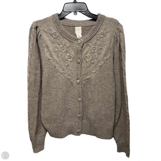 Sweater Cardigan By Joie In Grey, Size: L