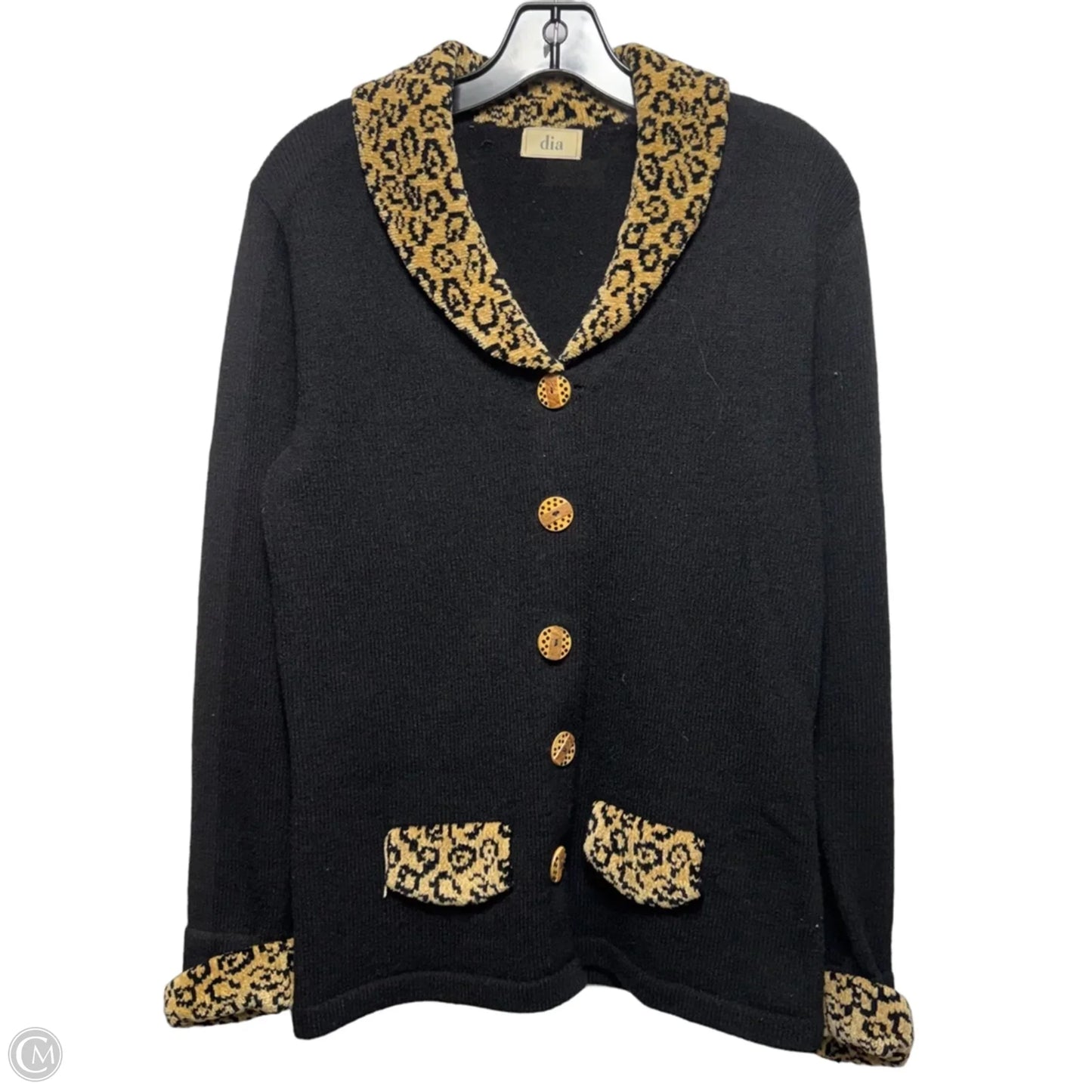 Sweater Cardigan By Dia In Leopard Print, Size: S