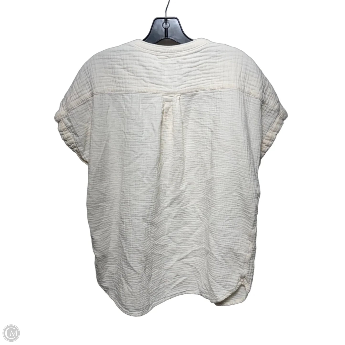 Organic Cotton Top Short Sleeve By Quince In Cream, Size: L