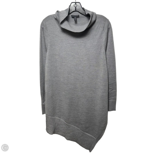 Merino Wool Sweater Tunic Long Sleeve By Eileen Fisher In Grey, Size: S