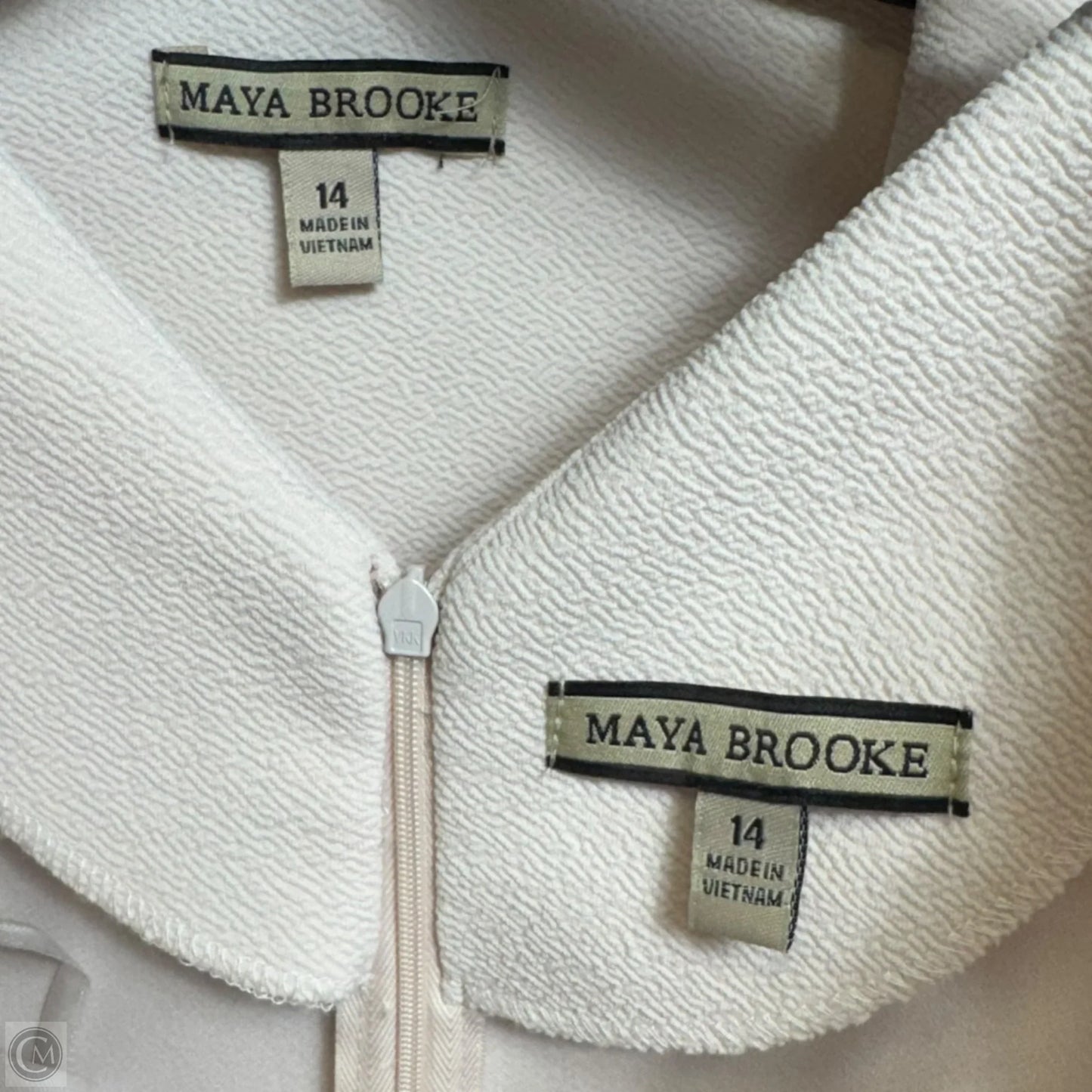 Lace Pearl Trim Dress & Cardigan Set 2pc By Maya Brooke  In Cream, Size: 14