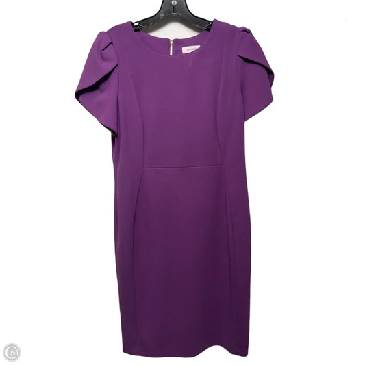 Dress Casual Midi By Calvin Klein In Purple, Size: 14
