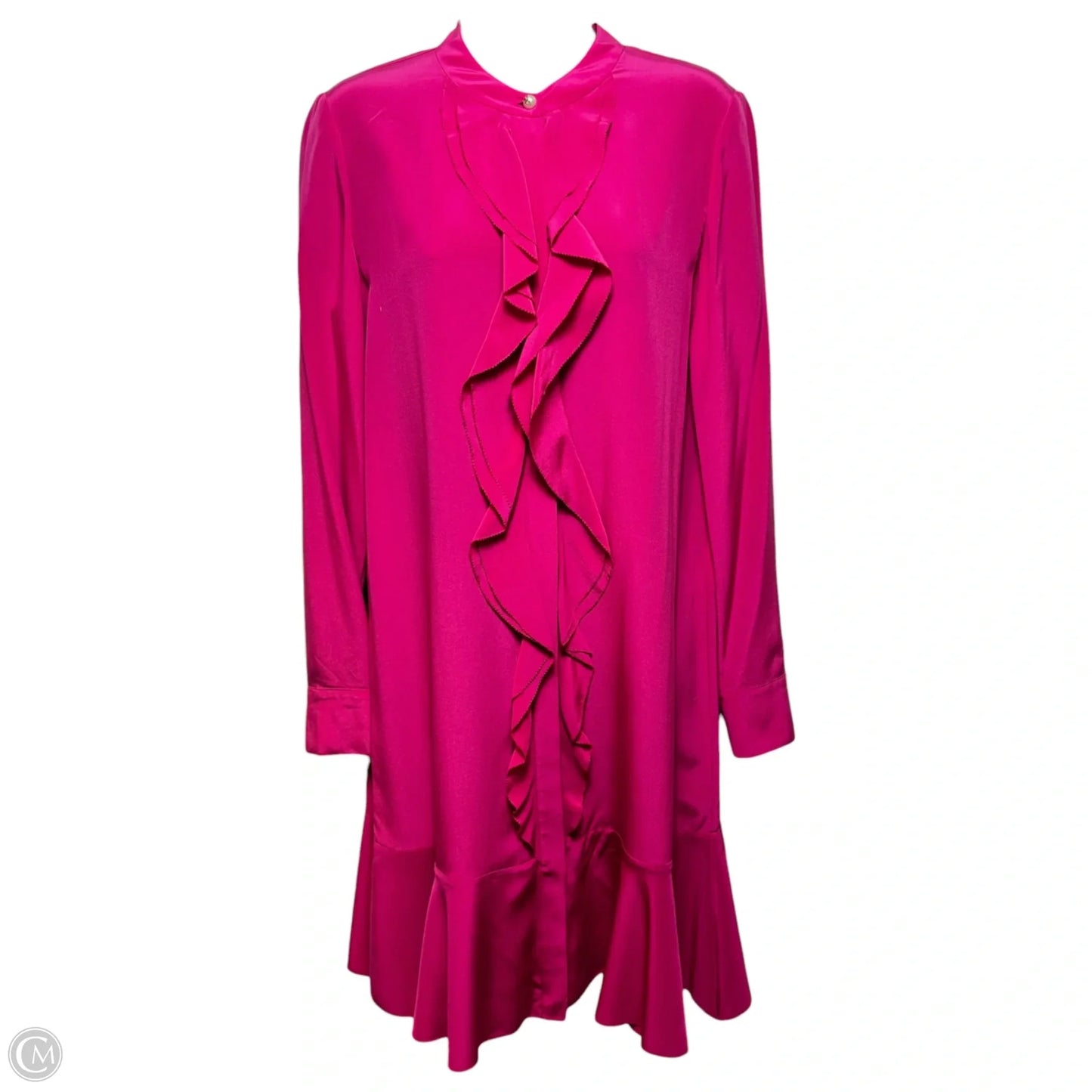 Jane Silk Ruffle Dress Designer By Tory Burch In Pink, Size: 6
