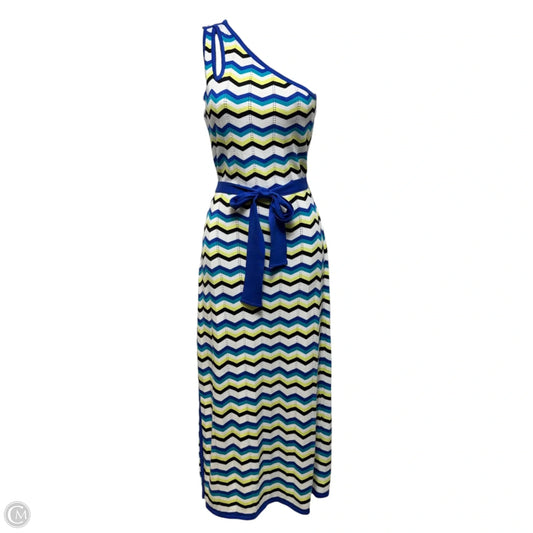 Knit Belted One Shoulder Dress Casual Maxi By Ming Wang In Multi-colored, Size: XXS