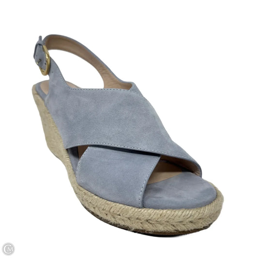 Paris Dovetail Suede Sandals Designer By Stuart Weitzman In Blue, Size: 8