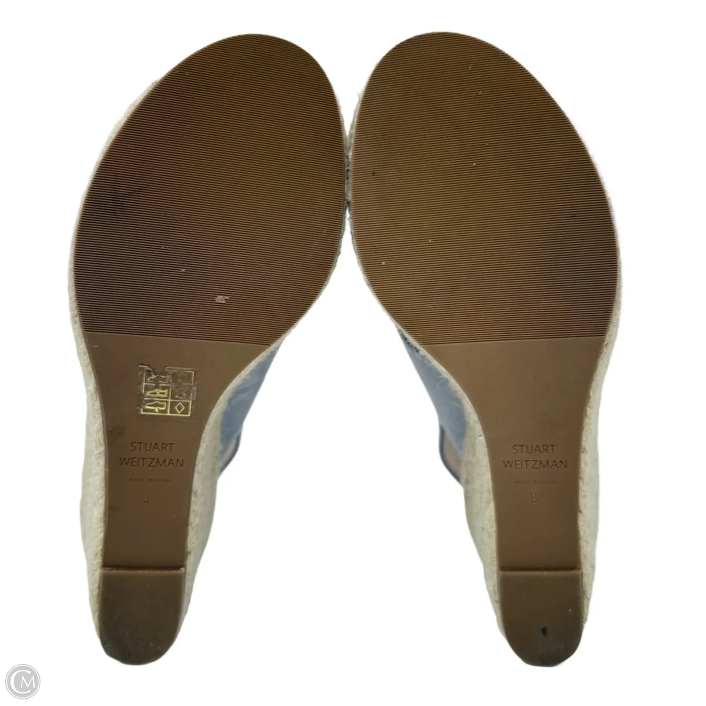 Paris Dovetail Suede Sandals Designer By Stuart Weitzman In Blue, Size: 8