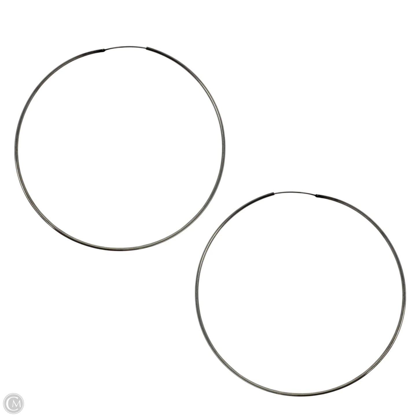 XL Sterling Silver Endless Hoop Earrings