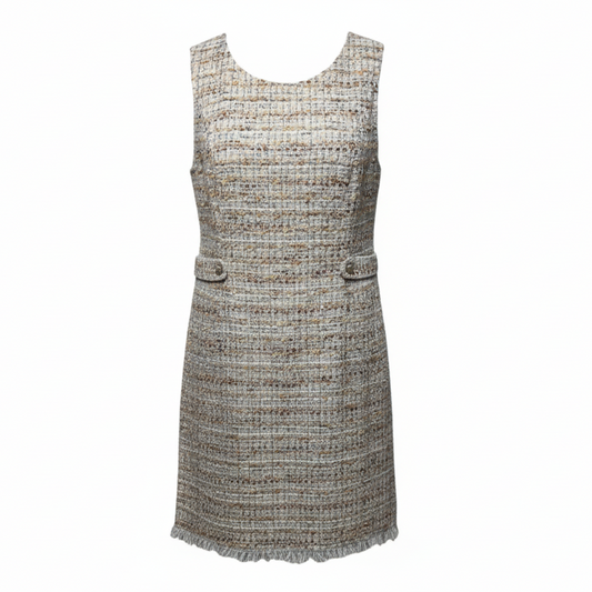 Tweed Sleeveless Mini Dress By NVSCO 2107 In Multi-colored, Size: 10