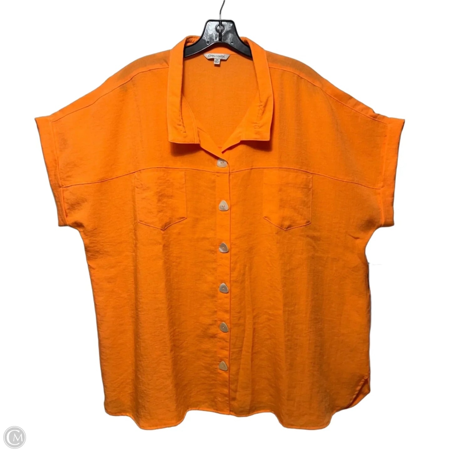 Top Short Sleeve By John Mark In Orange, Size: 2x