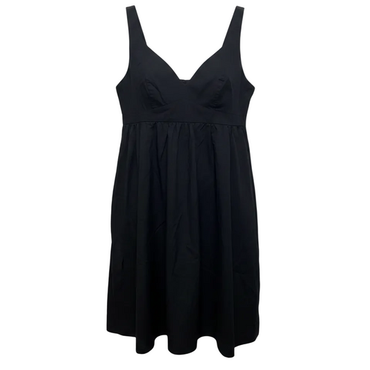 Poplin Midi Dress By Banana Republic In Black, Size: 12