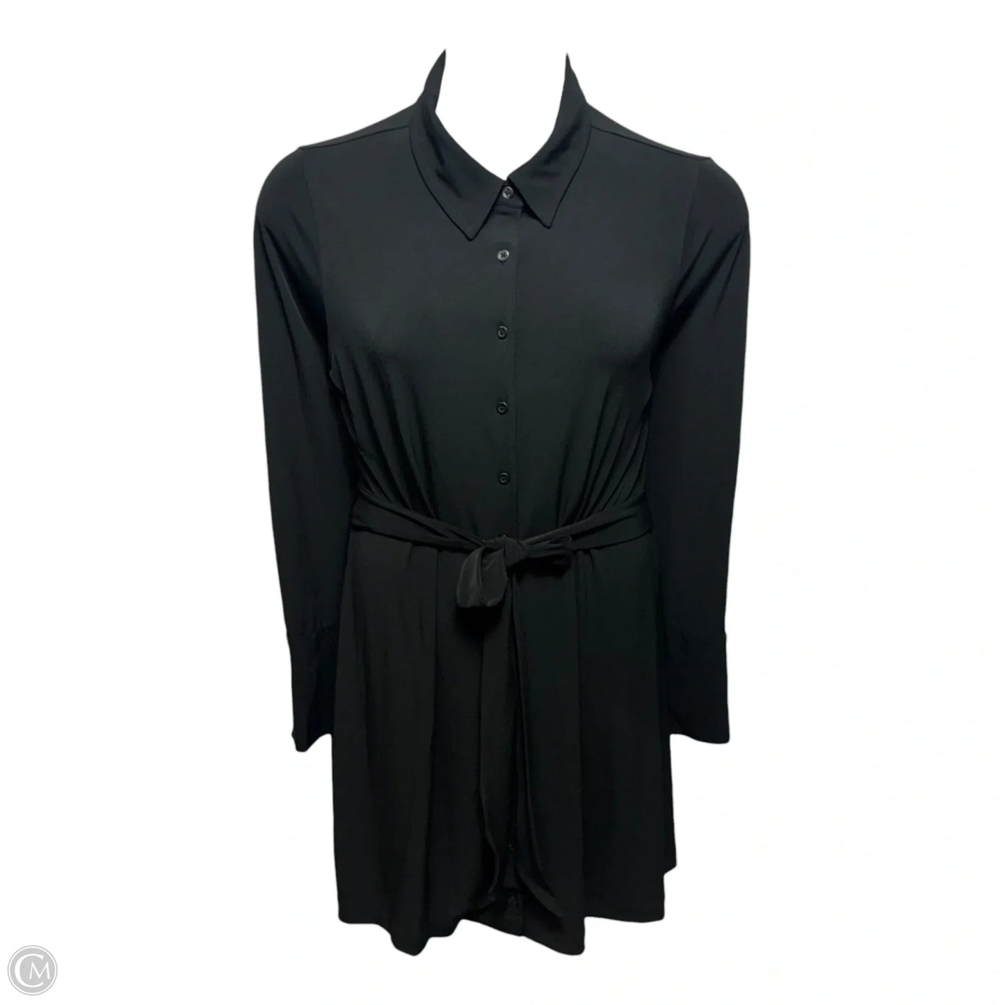 Mini Shirt Dress In Matte Jersey By J. Crew In Black, Size: L