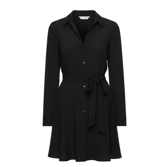 Mini Shirt Dress In Matte Jersey By J. Crew In Black, Size: L
