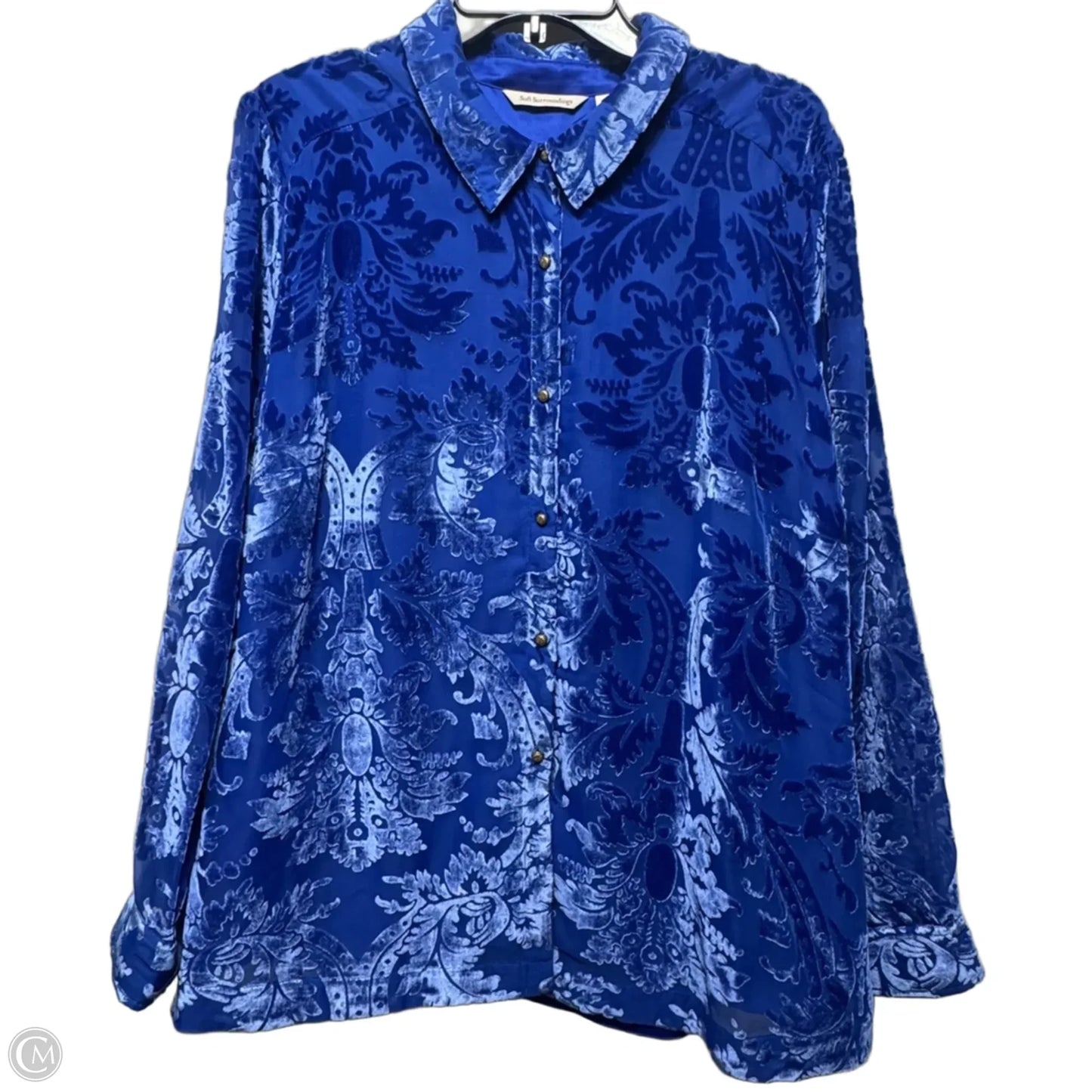 Top Long Sleeve By Soft Surroundings In Blue, Size: 1x