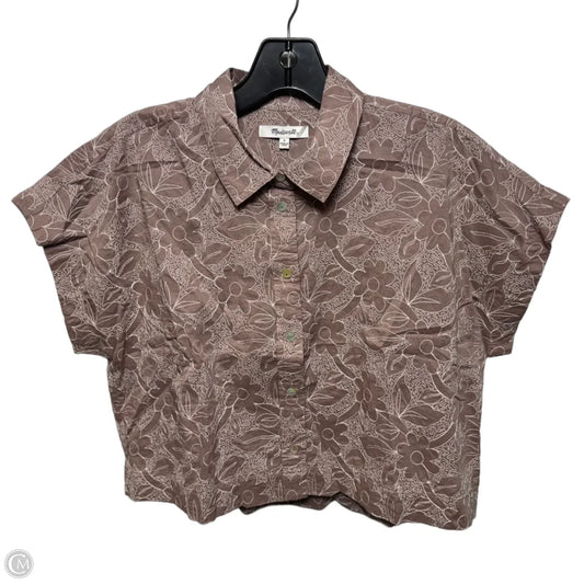 Top Short Sleeve By Madewell In Mauve, Size: S
