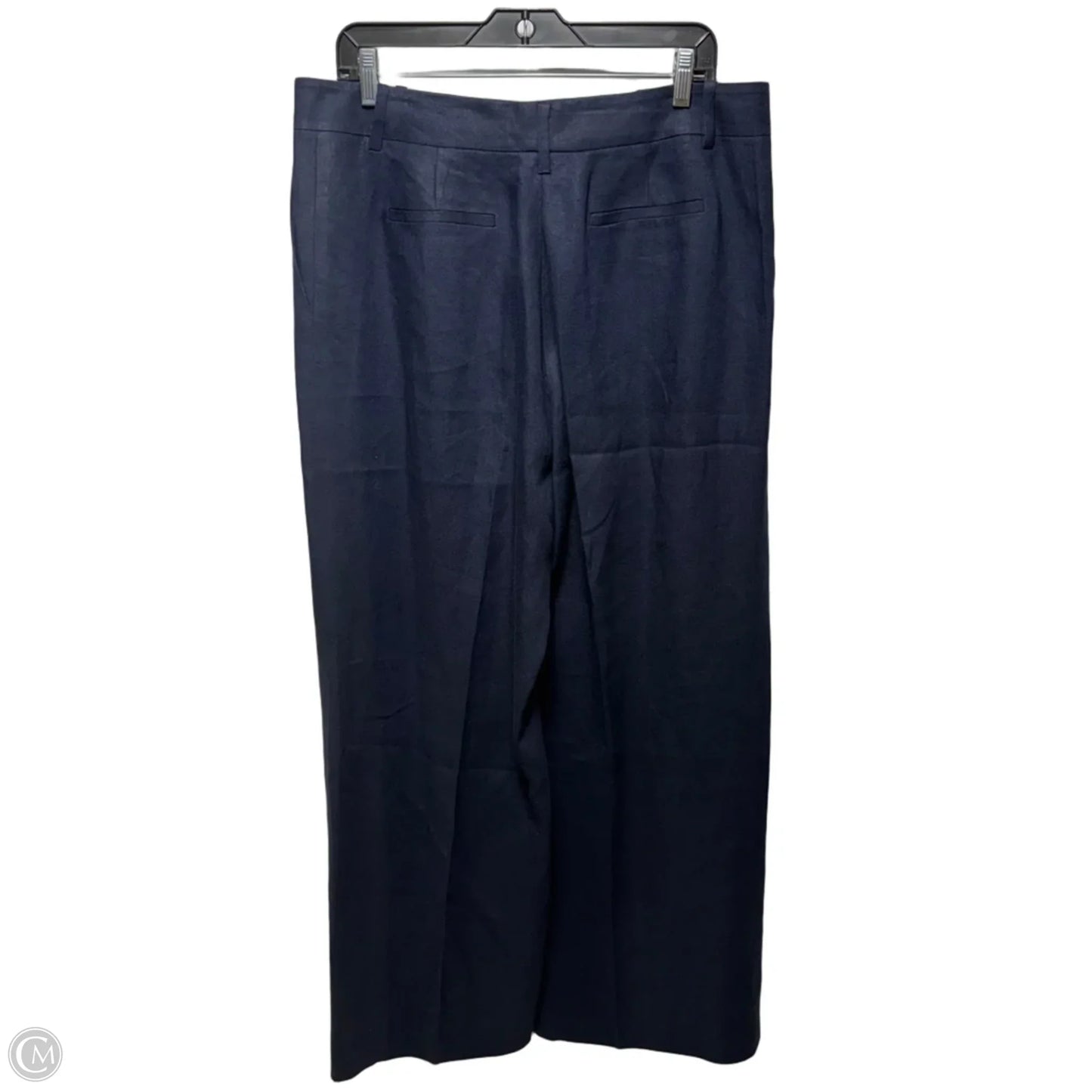 100% Linen Pants Designer By Lafayette 148 In Navy, Size: 14