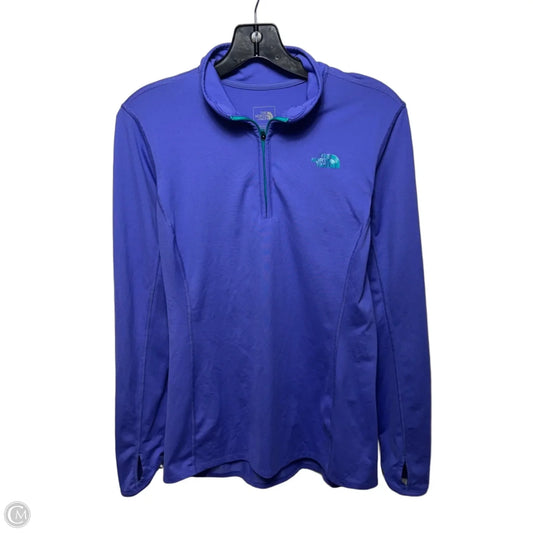 Athletic Top Long Sleeve Collar By The North Face In Purple, Size: M