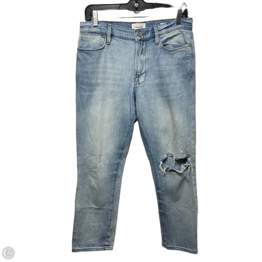 Le High Straight Jeans By Frame In Blue Denim, Size: 4