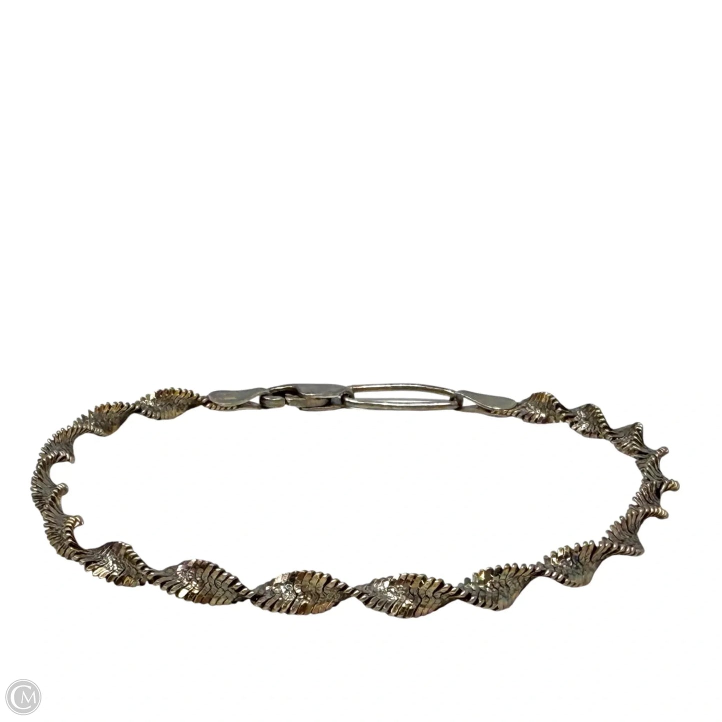 Italian Sterling Silver Twisted Herringbone Chain Bracelet