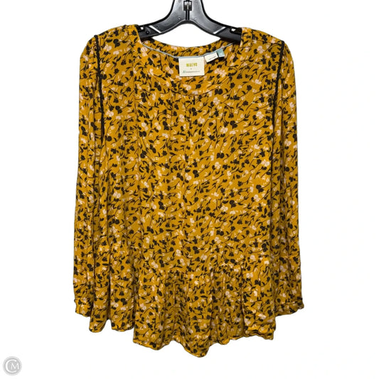 Top Long Sleeve By Maeve In Yellow, Size: 1x