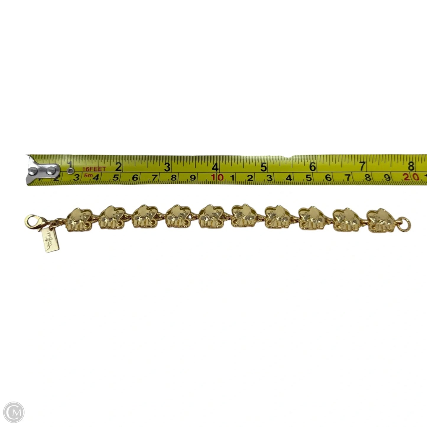 Gold Tone Parade of Elephants Bracelet Designer By Lilly Pulitzer
