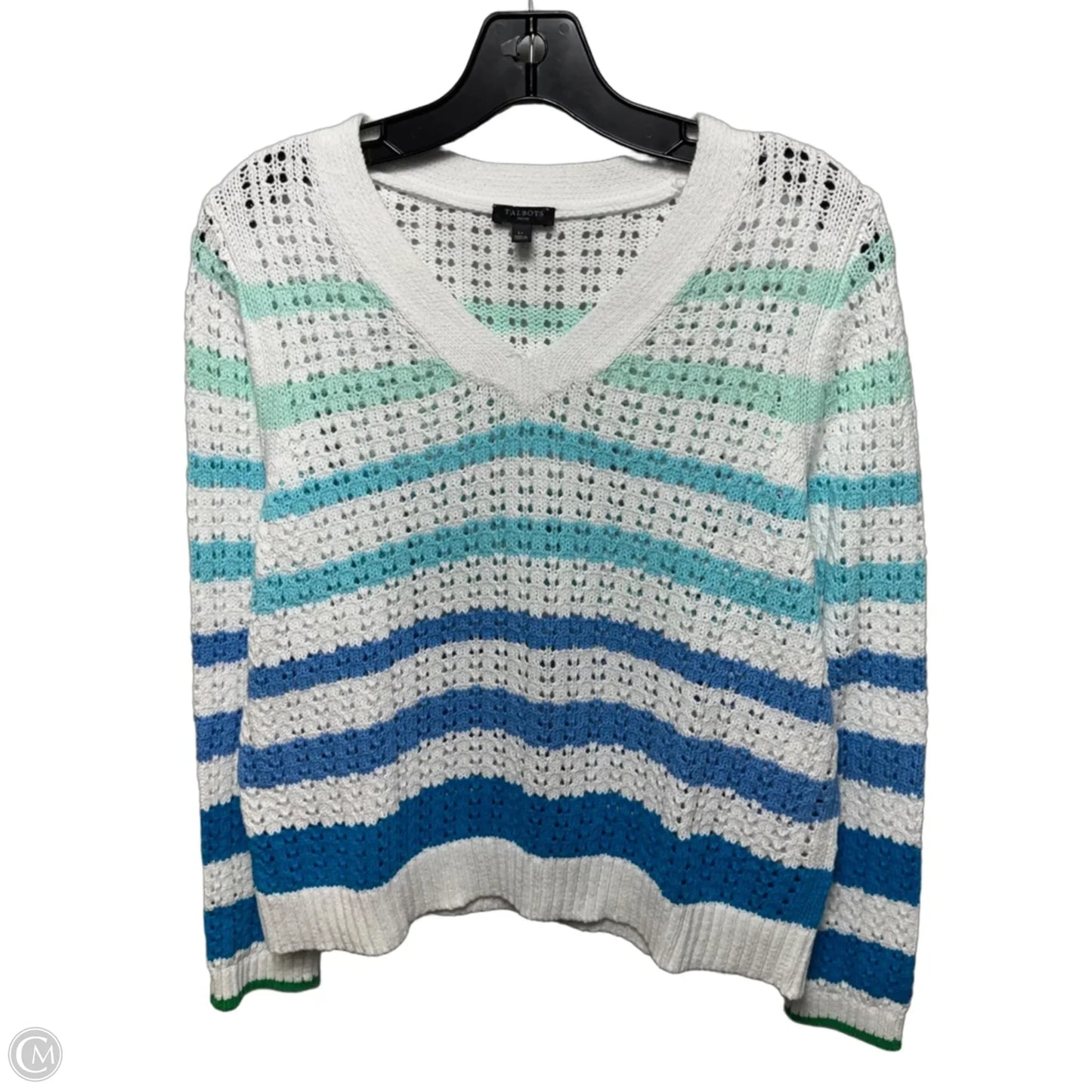 Sweater By Talbots In Striped Pattern, Size: L Petite