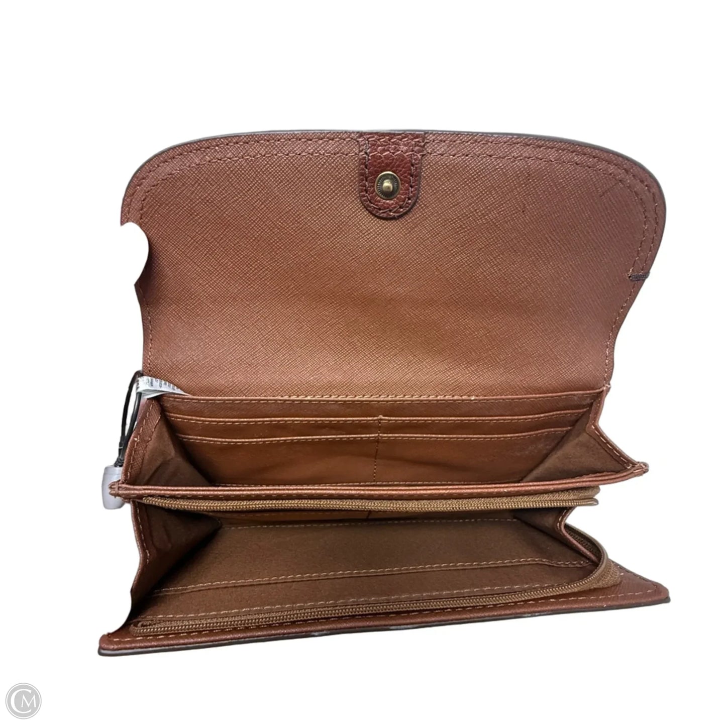 Cleo Flap Clutch Leather Wallet By Fossil, Size: Large