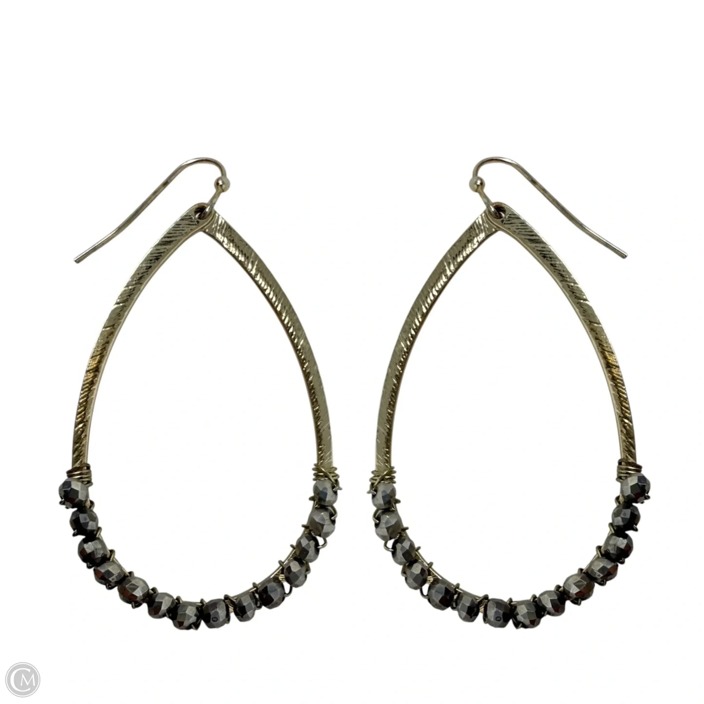 Wire Wrapped Beaded Teardrop Earrings