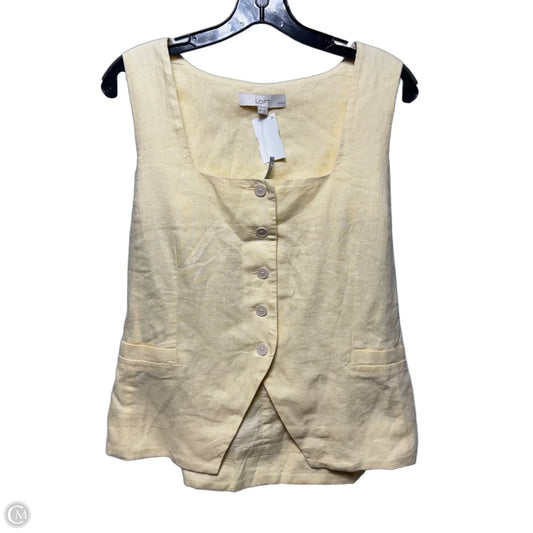 Linen Blend Vest Top By Loft In Yellow, Size: Mp