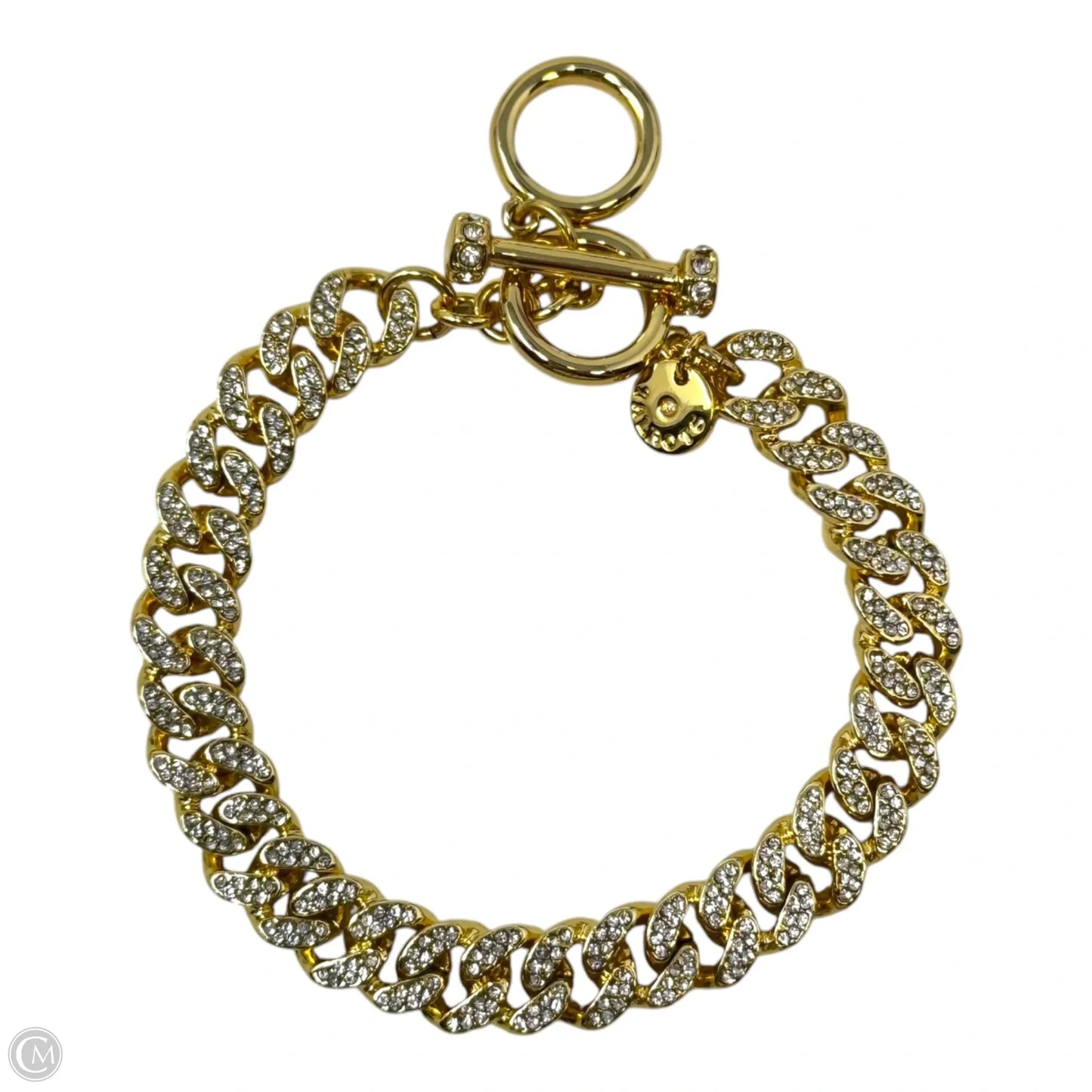 Embellished Gold Tone Curb Chain Bracelet By Talbots