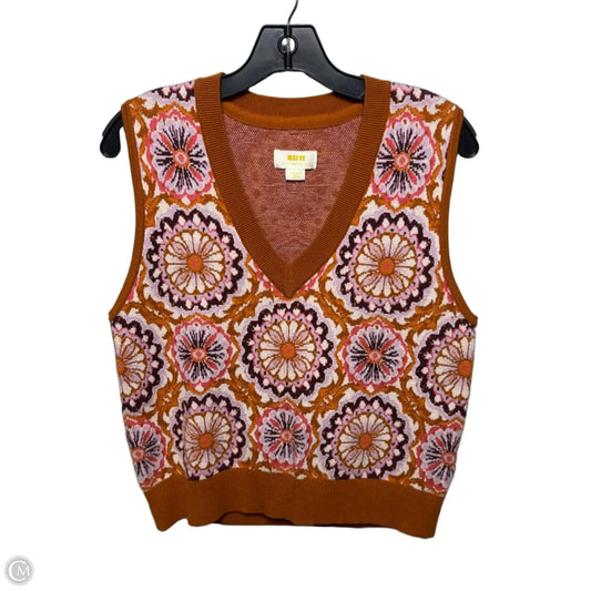 Jacquard Sweater Vest By Maeve In Floral Print, Size: M