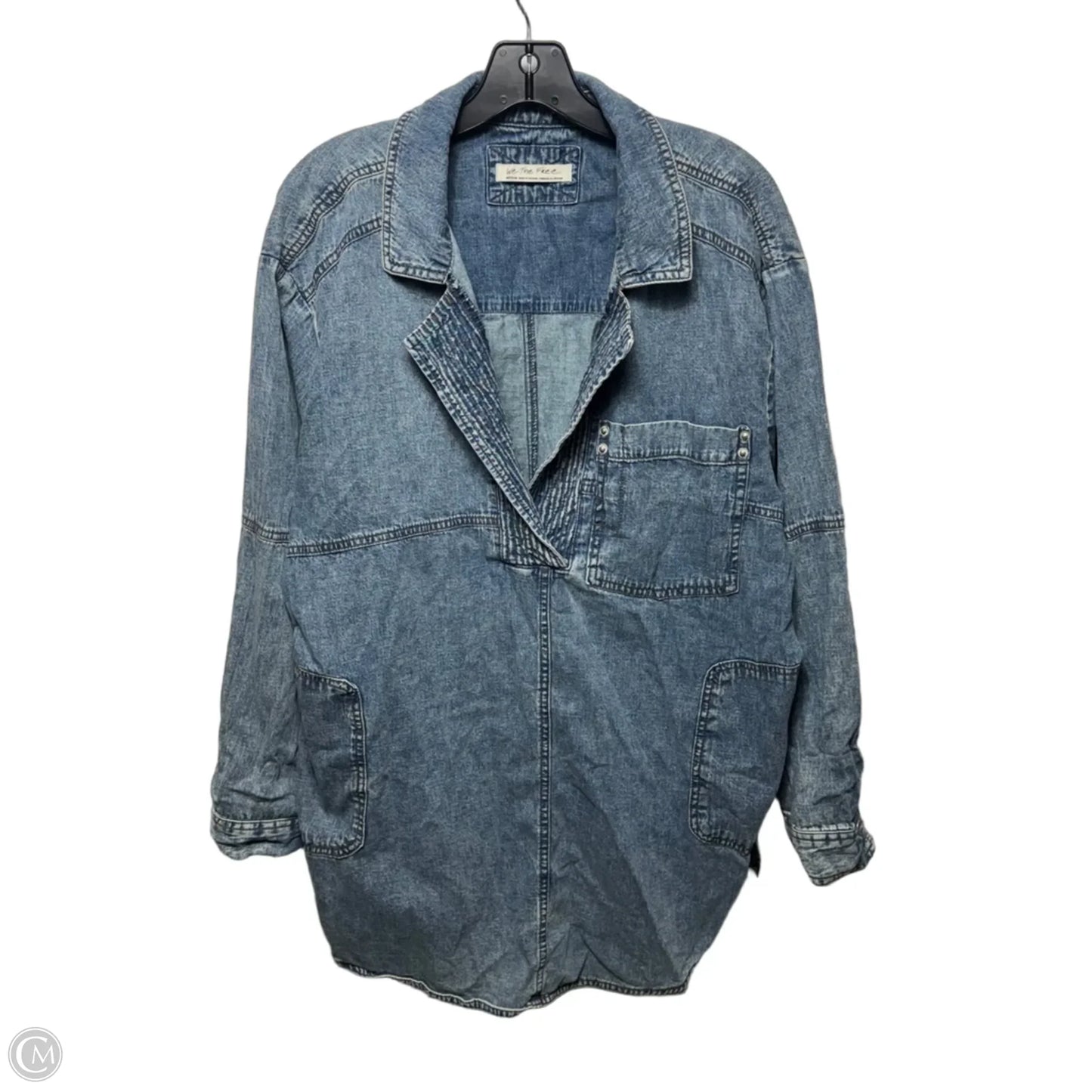 Tunic Long Sleeve By We The Free In Blue Denim, Size: M