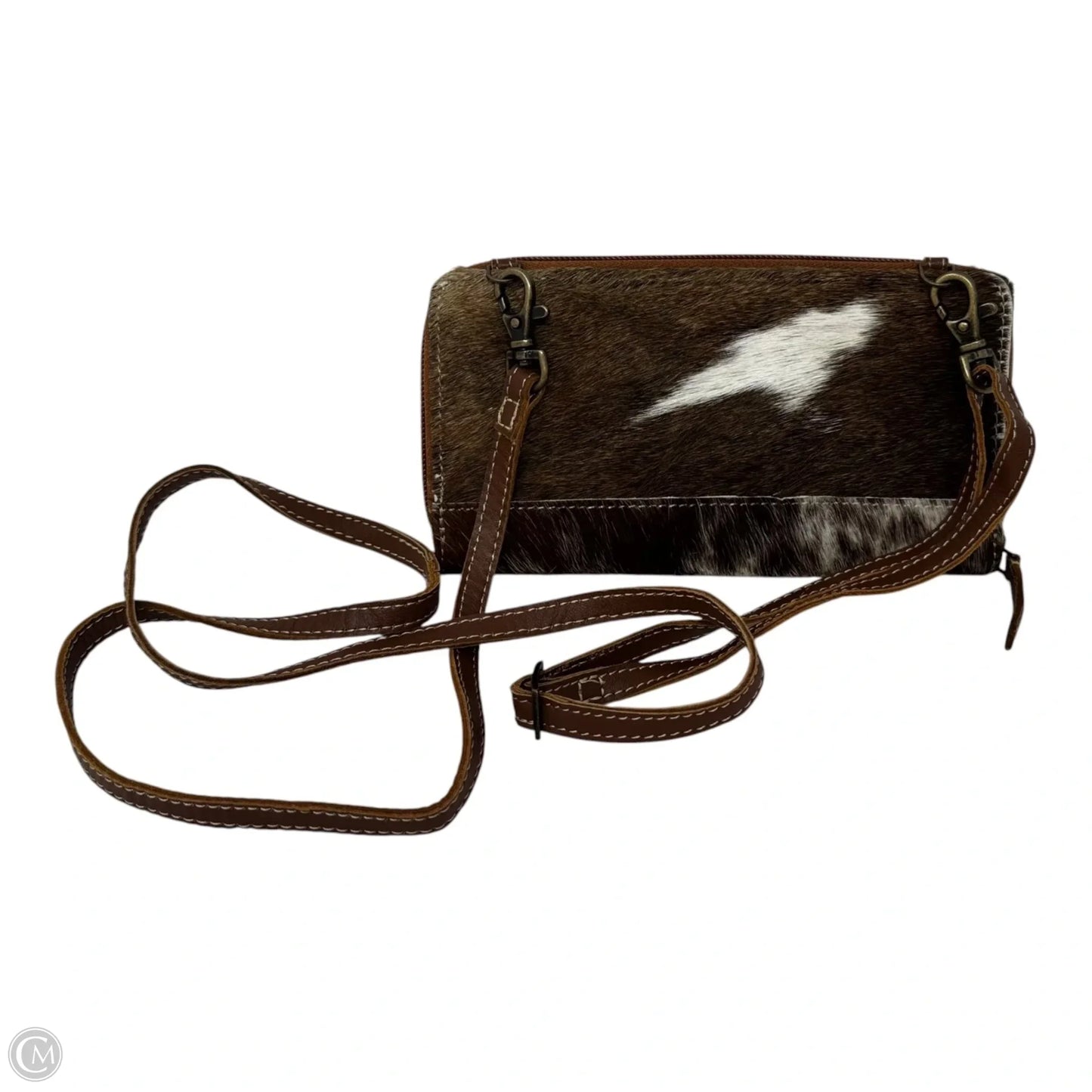 Cowhide Wallet Crossbody Leather By Myra, Size: Small